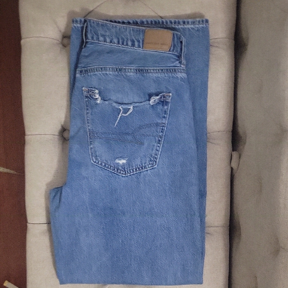 Light Blue Relaxed Distressed Jeans